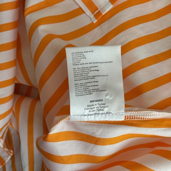 Harshman Estelle top striped ruffle XS NWT orange and white - Picture 6 of 7